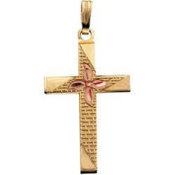 14K Yellow Gold Cross Pendant Rose Goldyellow 