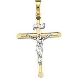 14K Two Tone Gold Crucifix Pendanttwo 