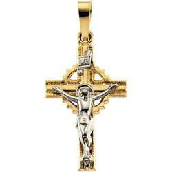 14K Two Tone Gold Crucifix Pendanttwo 