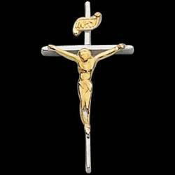 Sterling Silver Two Tone Crucifix Pendantsterling 