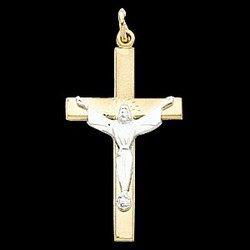 Sterling Silver Two Tone Crucifix Pendantsterling 