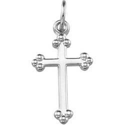 14K White Gold Cross Pendantwhite 