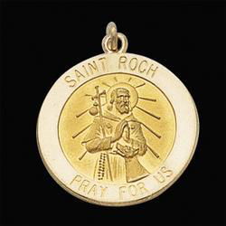 Sterling Silver Round St. Roch Pendant Medalsterling 