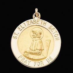 Sterling Silver Round St Elizabeth Seton Pendant Medalsterling 