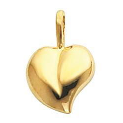 14K Yellow Gold Heart Shaped Pendantyellow 
