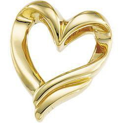 14K Yellow Gold Heart Shaped Chain Slideyellow 