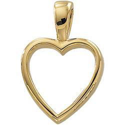14K Yellow Gold Heart Shaped Pendantyellow 