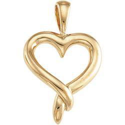 14K Yellow Gold Heart Shaped Pendantyellow 