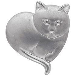 Sterling Silver 16X14 Kitty Love Pendant Slidesterling 