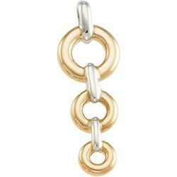 14K Two Tone Gold Metal Fashion Vertical Pendanttwo 