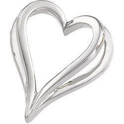 14K White Gold Metal Fashion Heart Pendantwhite 