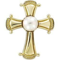 14K Yellow Gold Pearl Crossyellow 