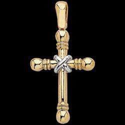 14K Two Tone Gold Cross Pendanttwo 