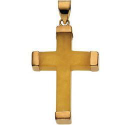 14K Yellow Gold Yellow Jade Square Crossyellow 