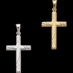 14K White Gold Cross Pendantwhite 