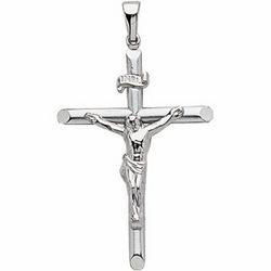 14K White Gold Crucifix Pendantwhite 