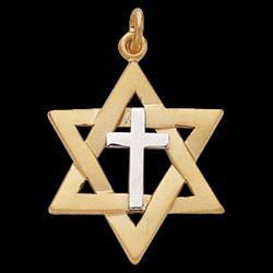 Two Tone Gold Yellow Gold Filled Star Of David Pendanttwo 