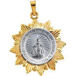 14K Two Tone Gold Miraculous Medaltwo 