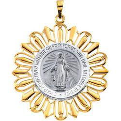 14K Two Tone Gold Miraculous Medaltwo 