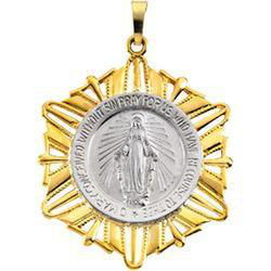 14K Two Tone Gold Miraculous Medaltwo 