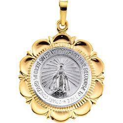 14K Two Tone Gold Miraculous Medaltwo 