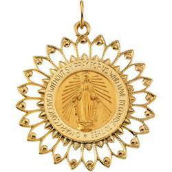 14K Yellow Gold Miraculous Medalyellow 