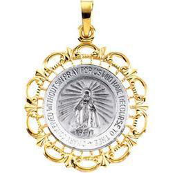 14K Two Tone Gold Miraculous Medaltwo 