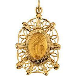 14K Yellow Gold Miraculous Medalyellow 
