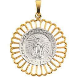 14K Two Tone Gold Miraculous Medaltwo 