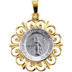 14K Two Tone Gold Miraculous Medaltwo 