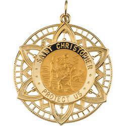 14K Yellow Gold St. Christopher Medalyellow 
