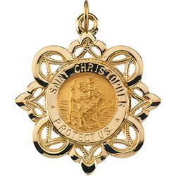 14K Yellow Gold St. Christopher Medalyellow 