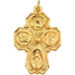 14K Yellow Gold 4-Way Cross Pendantyellow 