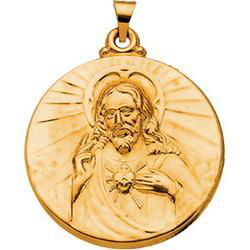 14K Yellow Gold Sacred Heart Of Jesus Medalyellow 