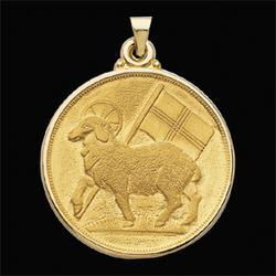 14K Yellow Gold Agnus Dei Lamb Of God Medalyellow 