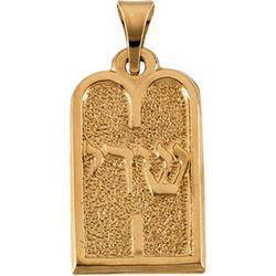 14K Yellow Gold Ten Commandments Pendantyellow 