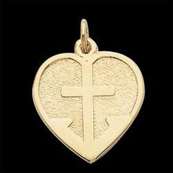 14K Yellow Gold Cross And Anchor Pendantyellow 