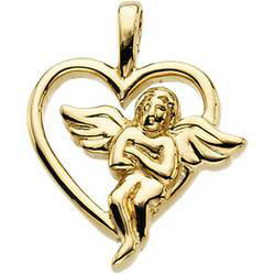 14K Yellow Gold Angel Heart Pendantyellow 