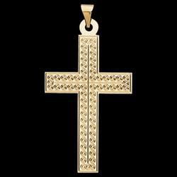 14K White Gold Design Cross Pendantwhite 