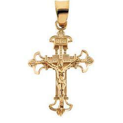14K Yellow Gold Crucifix Pendantyellow 