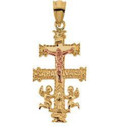 14K Yellow Gold Cara Vaca Crucifix Pendantyellow 