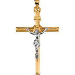 14K Two Tone Gold Crucifix Pendanttwo 