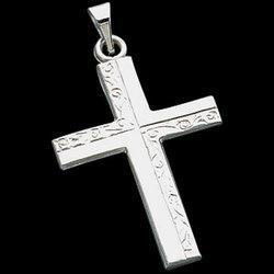 14K White Gold Cross Pendantwhite 