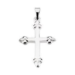 14K White Gold Fancy Cross Pendantwhite 
