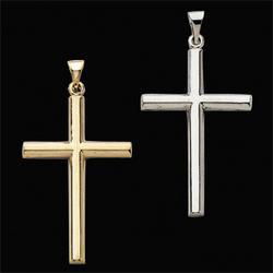 14K White Gold Cross Pendantwhite 