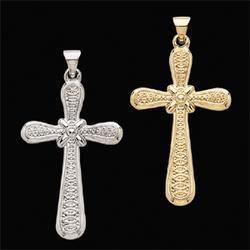14K White Gold Cross Pendantwhite 