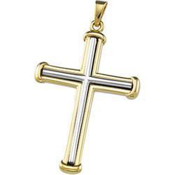 14K Two Tone Gold Cross Pendanttwo 