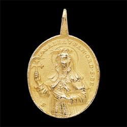 14K Yellow Gold St. Rose Of Lima And St. Gertrude Pendantyellow 