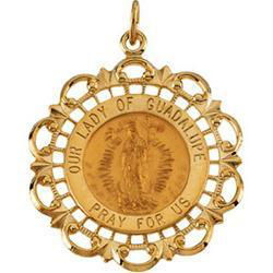 14K Yellow Gold Our Lady Of Guadalupe Medalyellow 