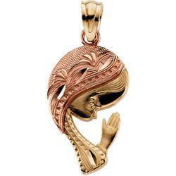 14K Yellow & Rose Gold Praying Girl Pendantyellow 